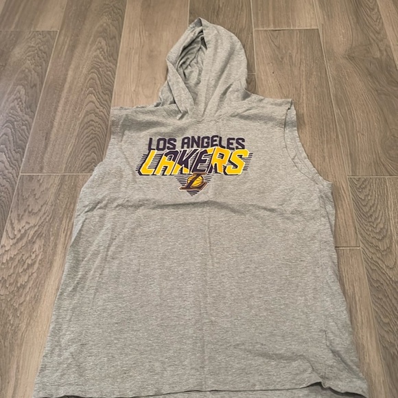 NBA Boys Gray Los Angeles Lakers Tank Top With Hood Size L